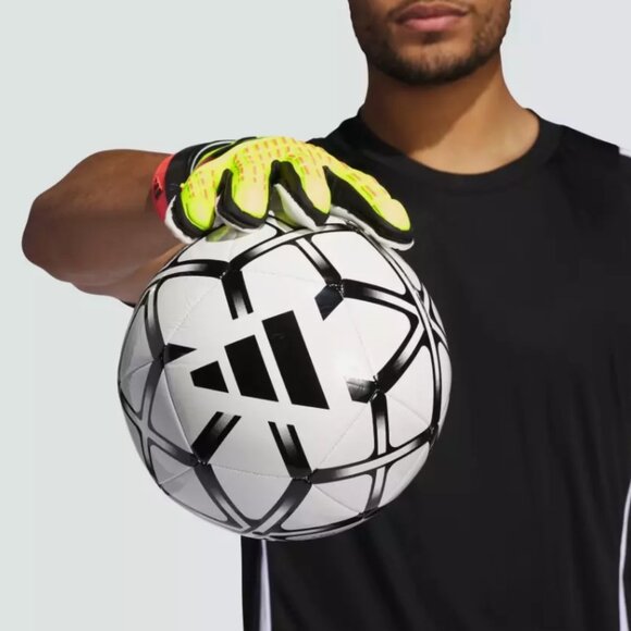 adidas Soccer Predator Match Fingersave Goalkeeper Goalie Gloves Yellow Red 12 - Picture 5 of 6